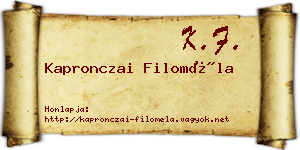Kapronczai Filoméla névjegykártya