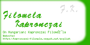 filomela kapronczai business card